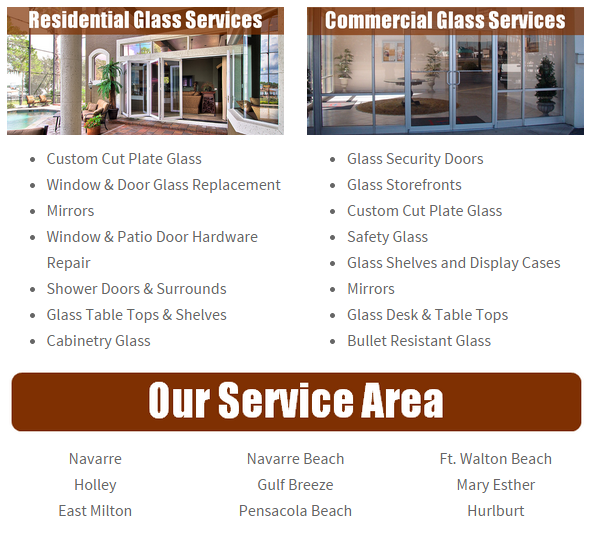  Business Storefront Glass & Glass Entry Door Repair & Replacement Navarre, FL